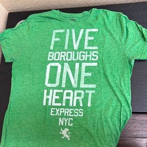 Green Express T-shirt. Five boroughs one heart, perfect for showing love for NYC